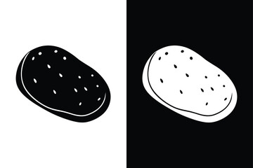Classic Potato Icon. Flat Vegetable Symbol for Diet and Nutrition
