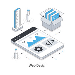 Web Design isometric stock illustration Eps 10 File
