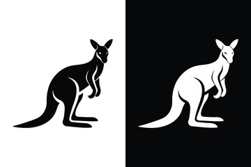 Kangaroo Icon Vector. Modern Silhouette Shape for Clean Design