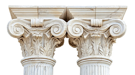 Obraz premium Greek columns set isolated on transparent or white background