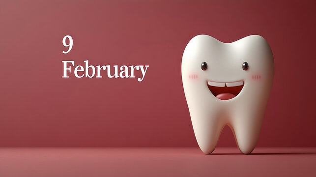 Dentist day concept with white paper teets.