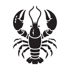 Lobster silhouette vector on a white background