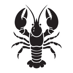 Lobster silhouette vector on a white background