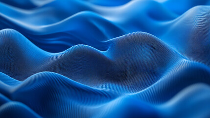 Obraz premium Blue fabric waves gracefully undulate in soft folds, hinting at depth and texture