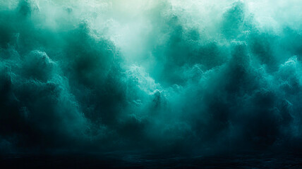 Fototapeta premium Abstract digital art, abstract landscape in the colors of cool mint and seafoam green.