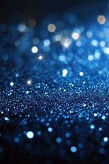 shining sparkles on blue background abstract glitter pattern