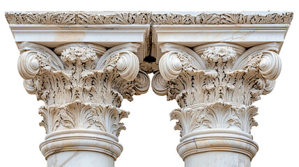 Obraz premium Greek columns set isolated on transparent or white background