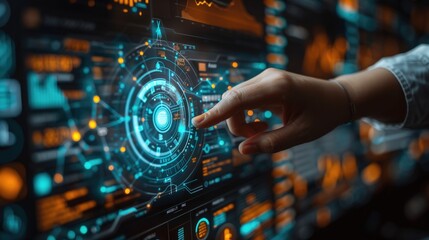 Asset Management: Businessman Hand Holding Asset Management Icon with Technological Icons. Financial Insights and Strategic Planning, Risk Assessment and Portfolio Optimization.