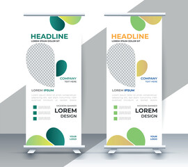 professional nature business roll up display standee template design	