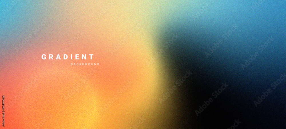 Poster Grainy gradient abstract background with vibrant colors. Vector illustration.