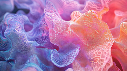 Colorful abstract texture resembling waves, showcasing vibrant hues in soft, flowing patterns