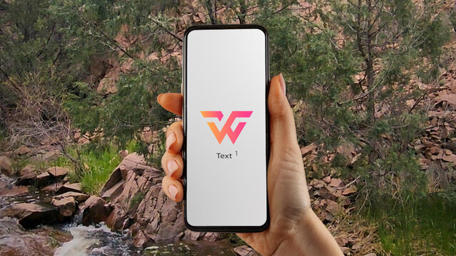 Hand Smartphone Glossy Shadow Logo Reveal 365 1:1 16:9 9:16