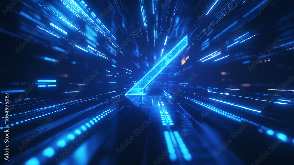 Aufkleber dynamic blue light beams creating an abstract futuristic tunnel atmosphere at night