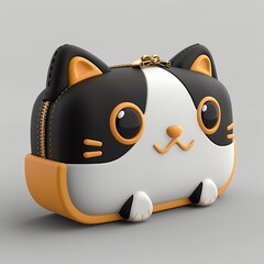 Cute cat-shaped pouch featuring playful colors and a charming design, perfect for storing small items or as a unique accessory.