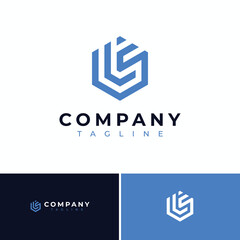 letter ls hexagon logo design