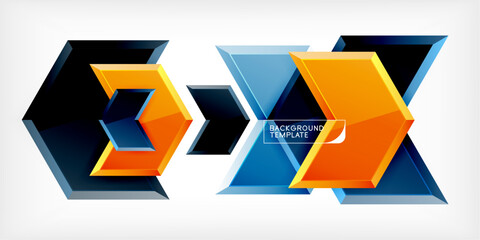 Vector 3d arrow techno design template