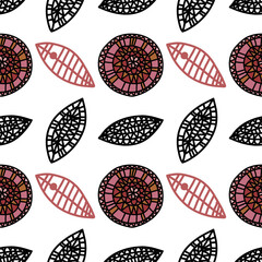 Fototapeta premium A doodle background. Creative artistic circles in a minimalist style, fashionable design with basic shapes. Modern abstract dots.