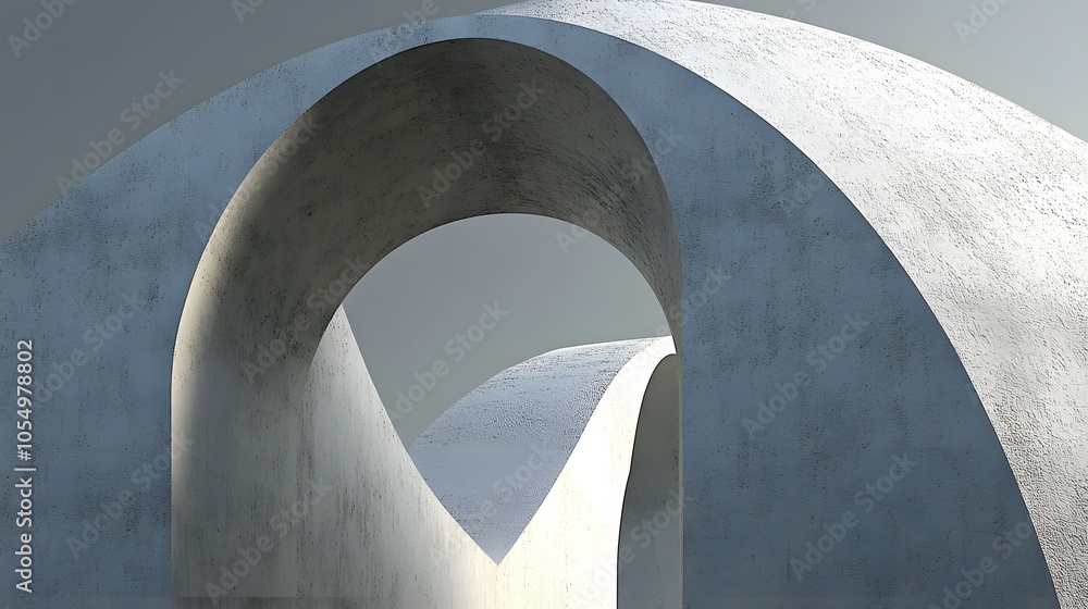 Poster minimalistic architecture with subtle curved lines