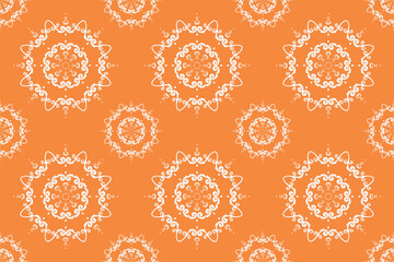 Damask Styles Tribal Seamless Abstract Geometric Pattern Folk Embroidery, Aztec Ornament Print. Design for Carpet, Wallpaper, Clothing, Wrapping, Fabric