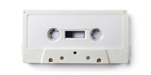 Obraz premium white cassette isolated on white background mock up aerial view