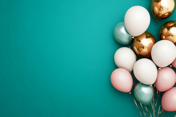 Festive Helium Balloons on a Vibrant Background