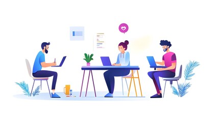 Collaborative workspace illustration for team productivity
