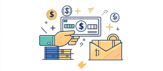 Clean and efficient line icon for financial transactions.