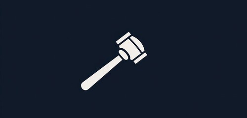 Gavel icon designed minimally for representation of judicial authority.