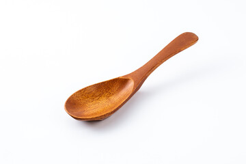 wooden spoon on white background