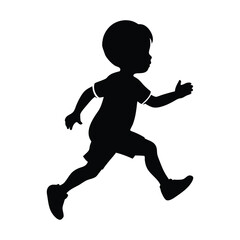 Child running vector silhouette  