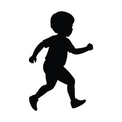 Child running vector silhouette  