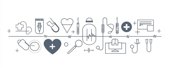 Modern line icon for medical fields, clean and minimalist design.