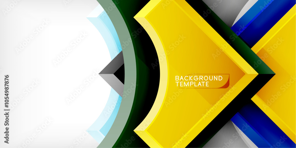 Poster Geometric design abstract background - circles and triangles