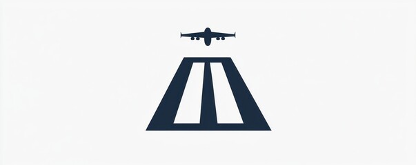 Icon representing an airport runway, designed for clear and precise depiction.