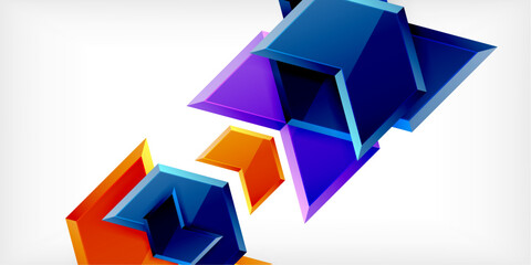 Obraz premium Technology dynamic arrow geometric background. Vector Illustration For Wallpaper, Banner, Background, Card, Book Illustration, landing page