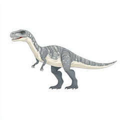 Allosaurus dinosaur illustration, modern flat design, isolated on white background, showcasing its unique features and details, perfect for educational purposes