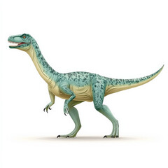 Daspletosaurus dinosaur illustration, featuring modern flat design with green and beige color scheme, isolated on white background, showcasing its unique features and stance