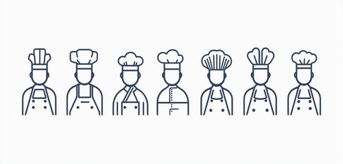 Chef profession symbolized in a minimalist line icon, modern design.