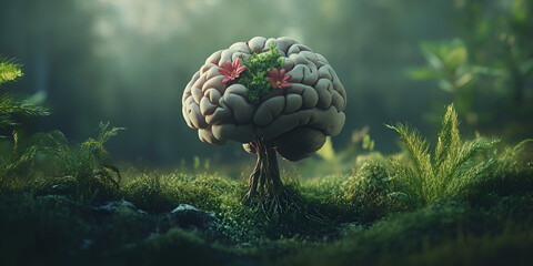  Surreal Brain Tree Growing in a Mystical Forest