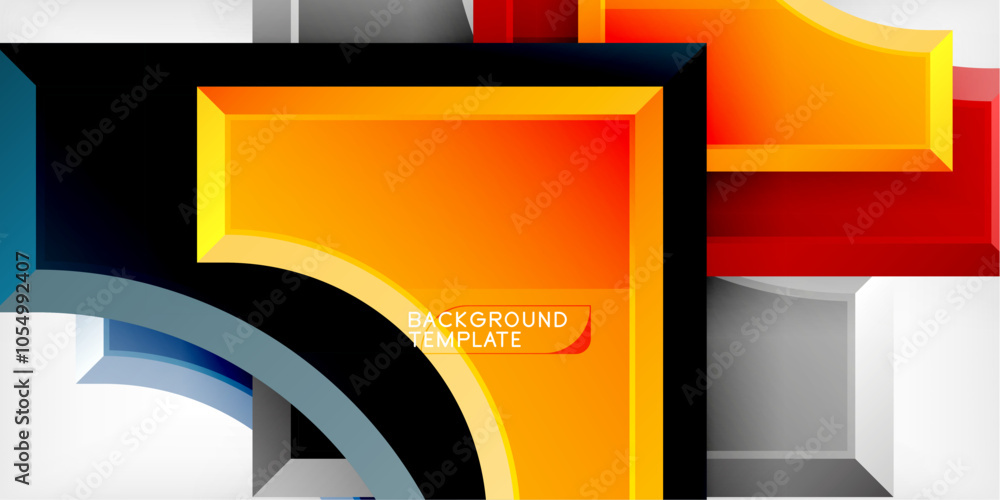 Poster Geometric design abstract background - circles and triangles