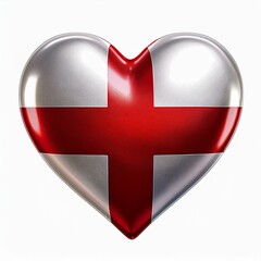 イングランドの国旗のハート(Heart of England flag on white.)
