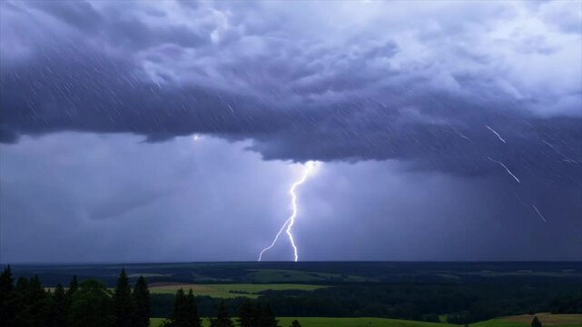 large thunderstorm with lightening Generative AI 