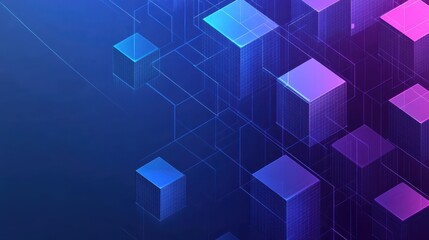 Obraz premium Technology Concept with Isometric Cube Pattern