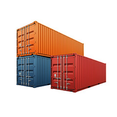 Realistic Stacked Containers Image with Clear Background