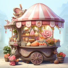 Whimsical investment ice cream stand concept of sweet returns playful