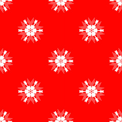 Seamless geometric embroidery pattern. Ethnic pattern. Red background illustration. Christmas, gift wrapping paper. Scarf, Vector.