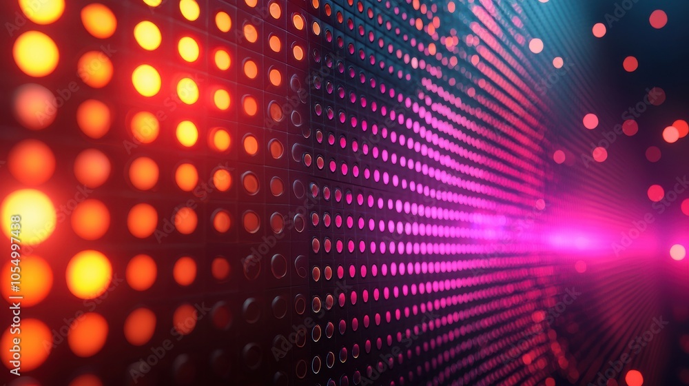 Aufkleber colorful light pattern displayed on a modern digital screen during a nighttime event creating a vibr