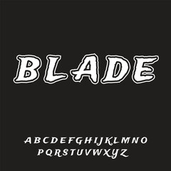 Alphabet font, typography vector, letters black and white style