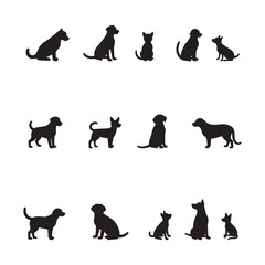 dogs silhouette vector design art illustration image 