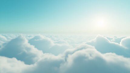 Naklejka premium Soft Clouds and Sunrise in Clear Sky